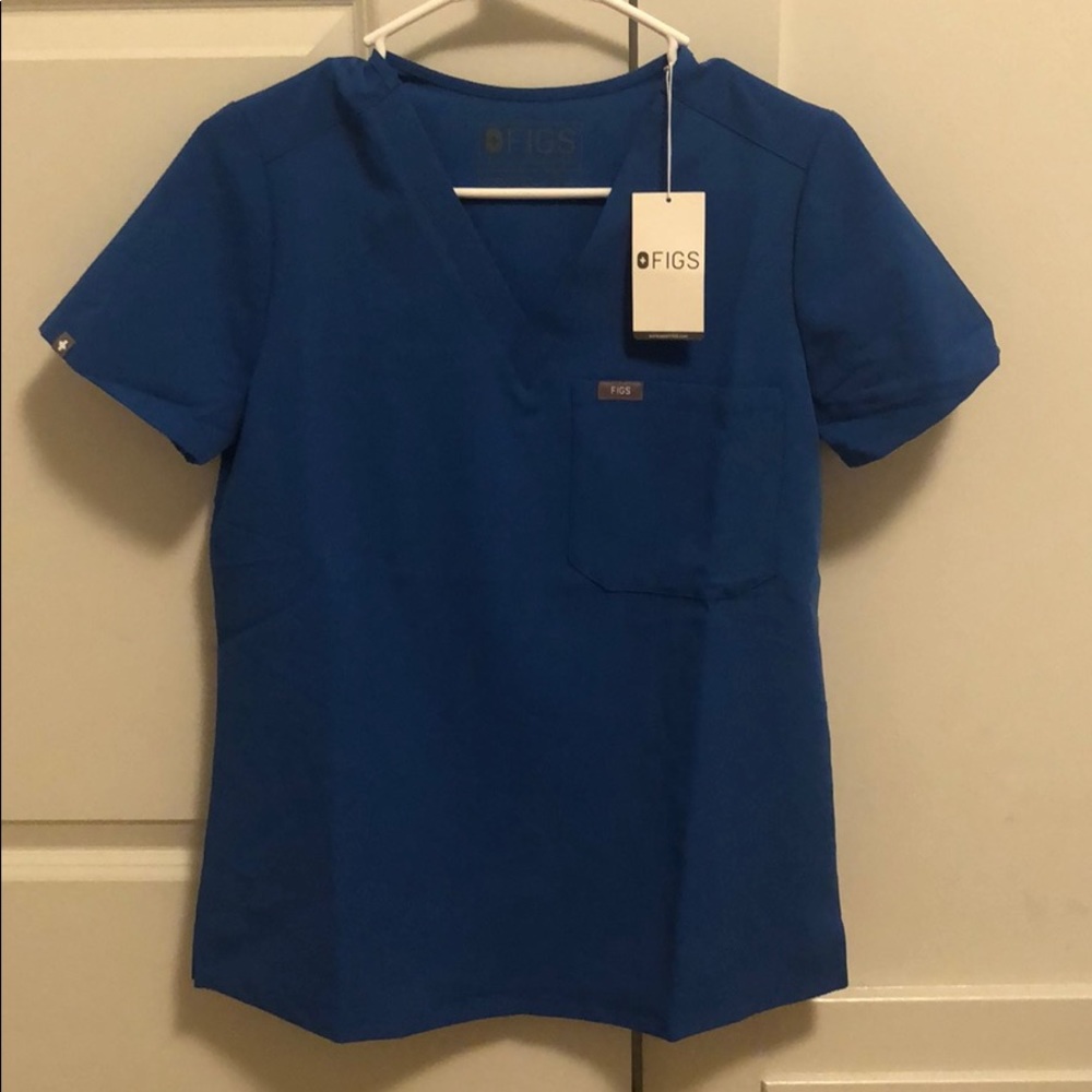 FIGS NWT Catarina Royal Blue Scrub Top